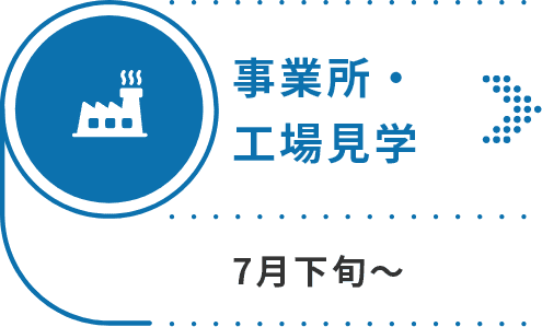 事業所・工場見学 7月下旬～