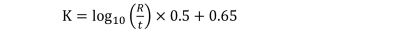 板厚変動費 K=LOG10(R/t)*0.5+0.65